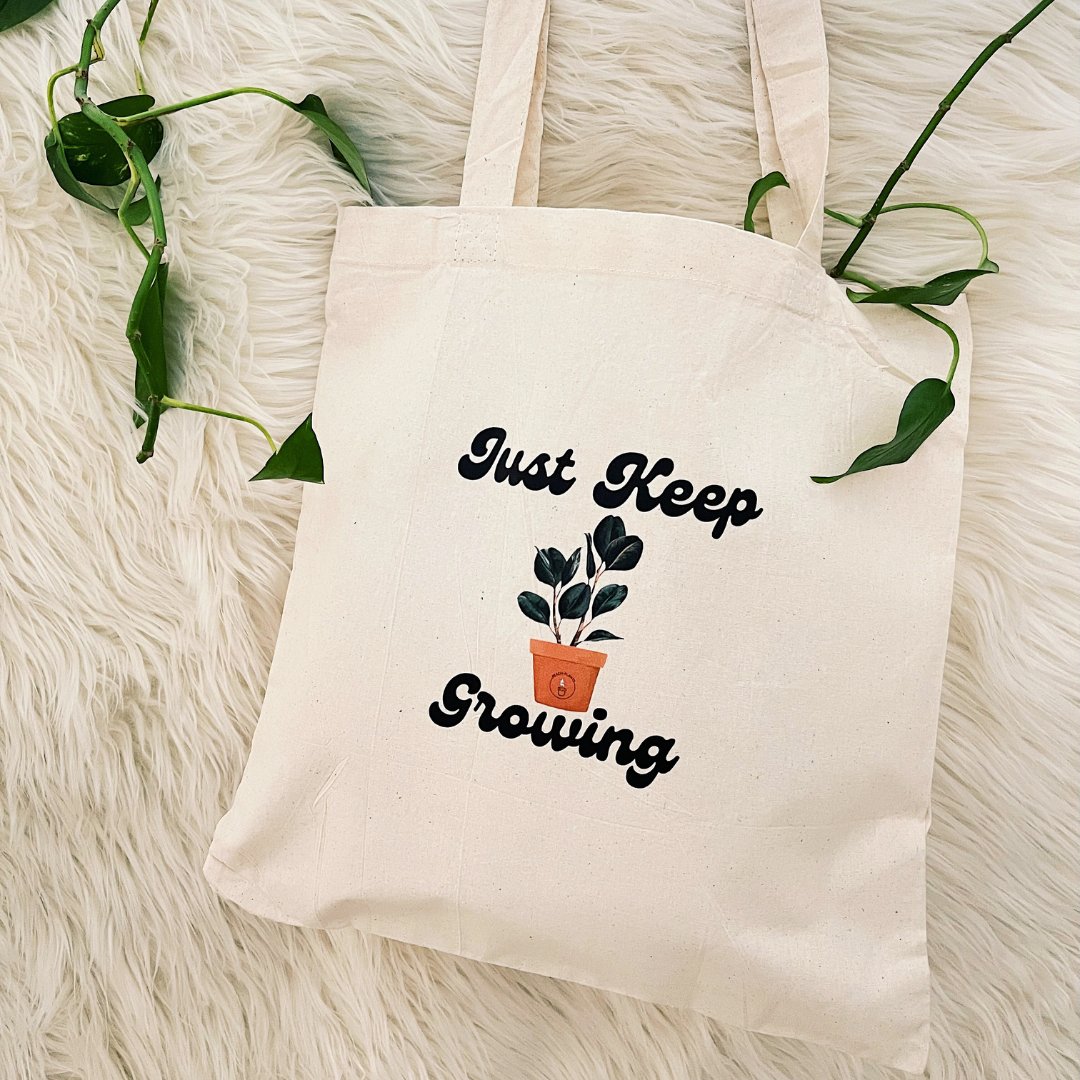 Just Keep Growing Tote Bag - PEACHI PLANTS