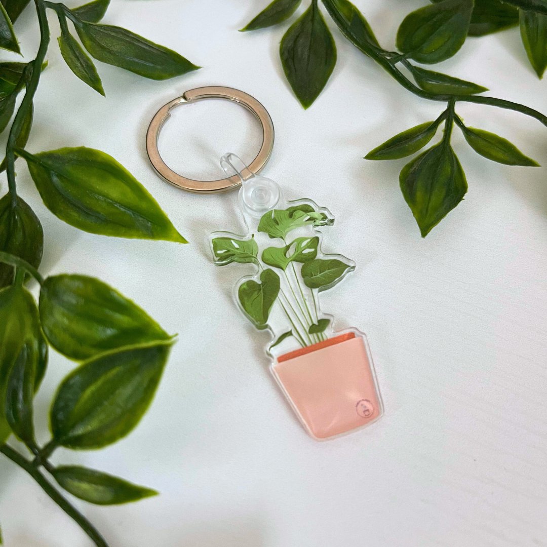 Monstera Deliciosa Keychain - PEACHI PLANTS