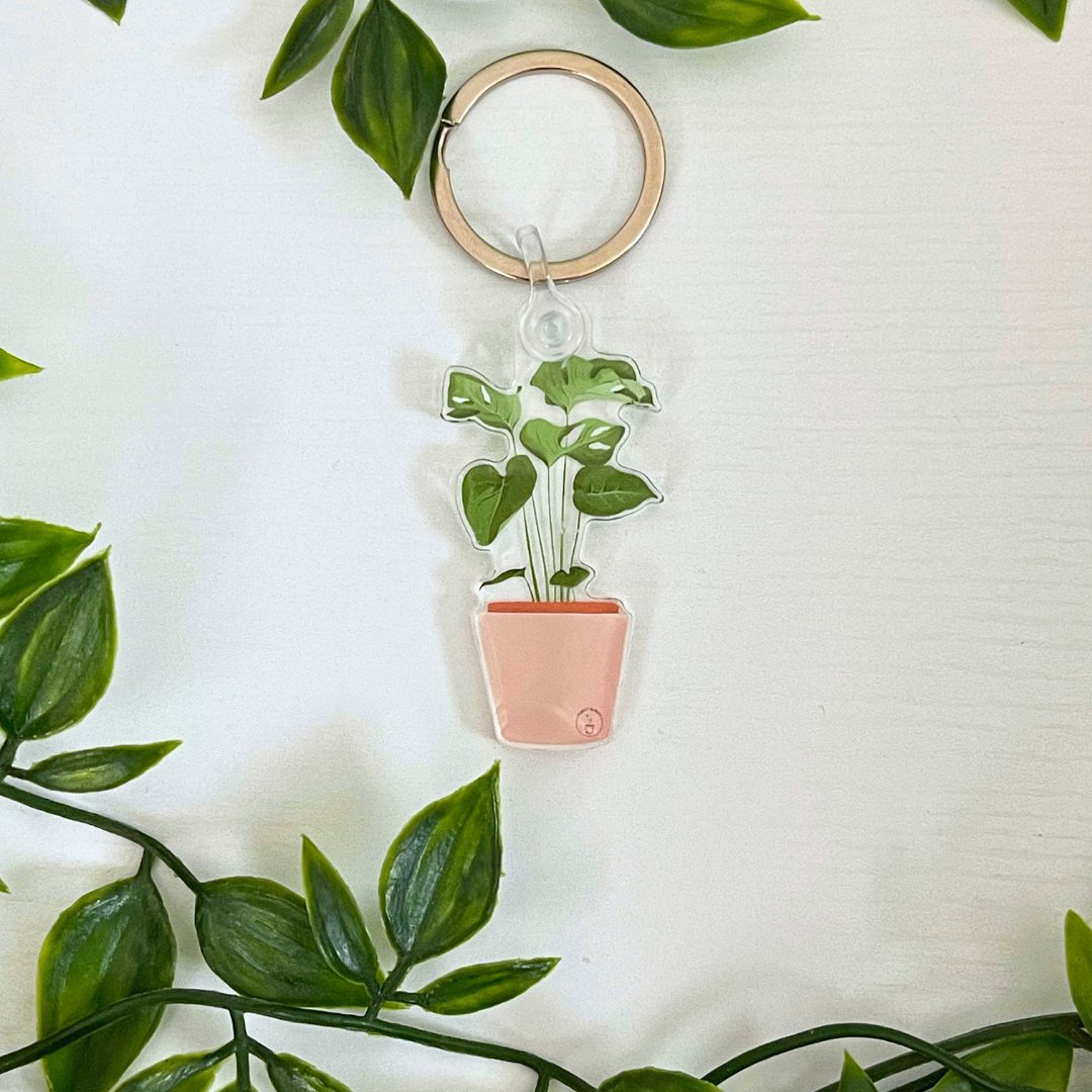 Monstera Deliciosa Keychain - PEACHI PLANTS